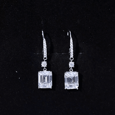 Certified 7 Carat Moissanite Silver Dangle Earrings For Women