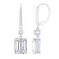 Certified 7 Carat Moissanite Silver Dangle Earrings For Women