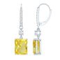 Certified 5.5 Carat Lab Grown Yellow Sapphire Teardrop Dangle Earrings for Women
