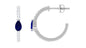 0.6 Carat Pear Cut Blue Sapphire and Diamond Hoop Earrings
