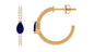 0.6 Carat Pear Cut Blue Sapphire and Diamond Hoop Earrings