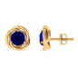 1.9 Carat Natural Blue Sapphire Swirl Stud Earrings