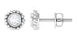 Real Diamond Solitaire Stud Earrings with Beaded Detail