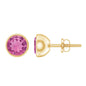Natural 2.4 Carat Pink Tourmaline Stud Earrings with Screw Back