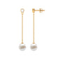 6 Carat Freshwater Pearl and Diamond Chain Drop Earrings