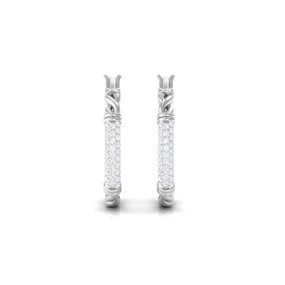 Twisted Rope Hoop Earrings with Diamond