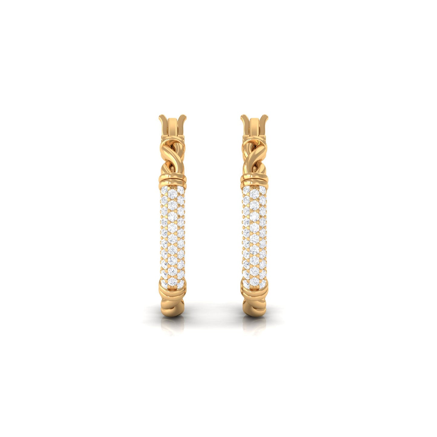 Twisted Rope Hoop Earrings with Diamond