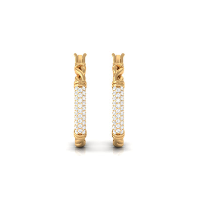Twisted Rope Hoop Earrings with Diamond