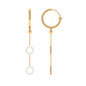 Open Circle Diamond Dangle Chain Hoop Earrings