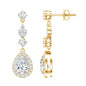 Classic Pear Shape Moissanite Bridal Dangle Earrings