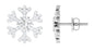 Natural Diamond Snowflake Earrings with Screw Back