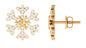 Natural Diamond Snowflake Earrings with Screw Back