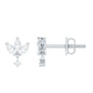 Genuine Diamond Lotus Flower Earrings for Women