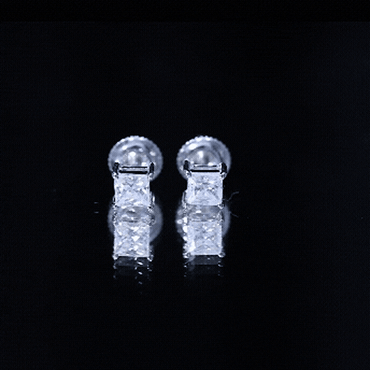 Princess Cut Moissanite Solitaire Stud Earrings for Women