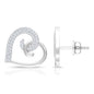 Certified Real Diamond Heart Earrings with Screw Back