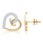 Certified Real Diamond Heart Earrings with Screw Back