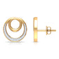 Certified Natural Diamond Circle in Circle Earrings