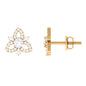 Genuine Diamond Floral Stud Earrings for Women