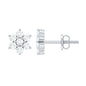Certified Genuine Diamond Flower Earrings with Screw Back