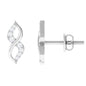 Natural Diamond Infinity Earrings with Screw Back
