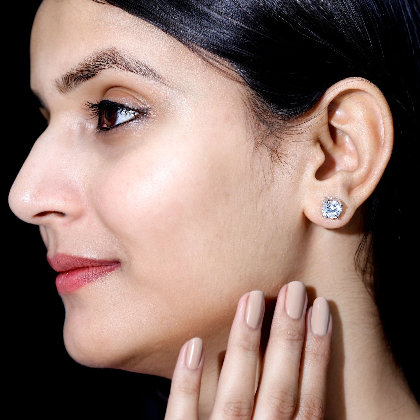 Certified 2.7 Carat Cubic Zirconia Stud Earrings with Screw Back