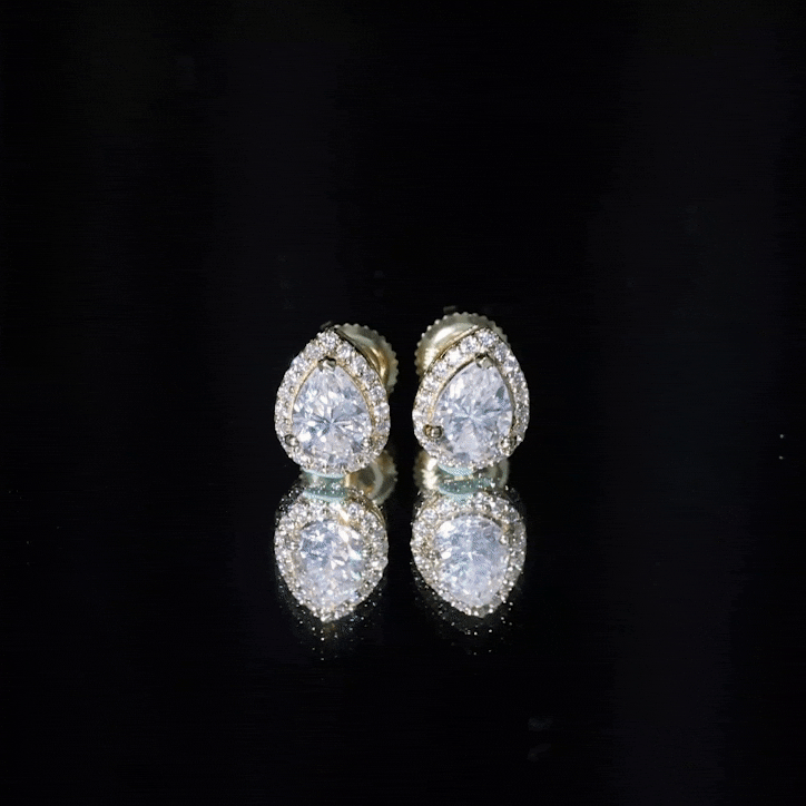 Certified 5X7 MM Cubic Zirconia Halo Stud Earrings