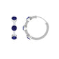 Natural Blue Sapphire Diamond Hinged Hoop Earrings
