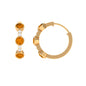Bezel Set Citrine Hinged Hoop Earrings with Diamond