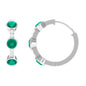 Certified Real Emerald Hoop Earrings with Diamond