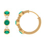 Certified Real Emerald Hoop Earrings with Diamond