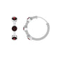 Bezel Set Garnet and Diamond Hinged Hoop Earrings