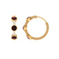 Bezel Set Garnet and Diamond Hinged Hoop Earrings