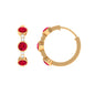 Lab Created Ruby and Diamond Hinged Hoop Earrings