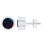 Natural October Birthstone Black Opal Earrings with Screw Back