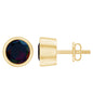 Natural October Birthstone Black Opal Earrings with Screw Back