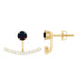 Classic Jacket Earrings with Black Opal and Diamond