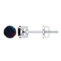 0.9 Carat Round Shaped Black Opal Solitaire Stud Earrings
