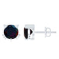 Solitaire Black Opal Cat Stud Earrings with Screw Back