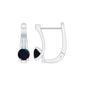 0.9 Carat Round Cut Black Opal J Hoop Earrings for Women