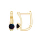 0.9 Carat Round Cut Black Opal J Hoop Earrings for Women