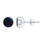 Bezel Set 1.6 Carat Black Opal Stud Earrings with Certificate