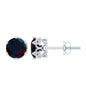Natural Black Opal Crown Stud Earrings with Screw Back