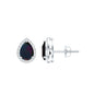 Classic Pear Cut Black Opal and Moissanite Halo Stud Earrings