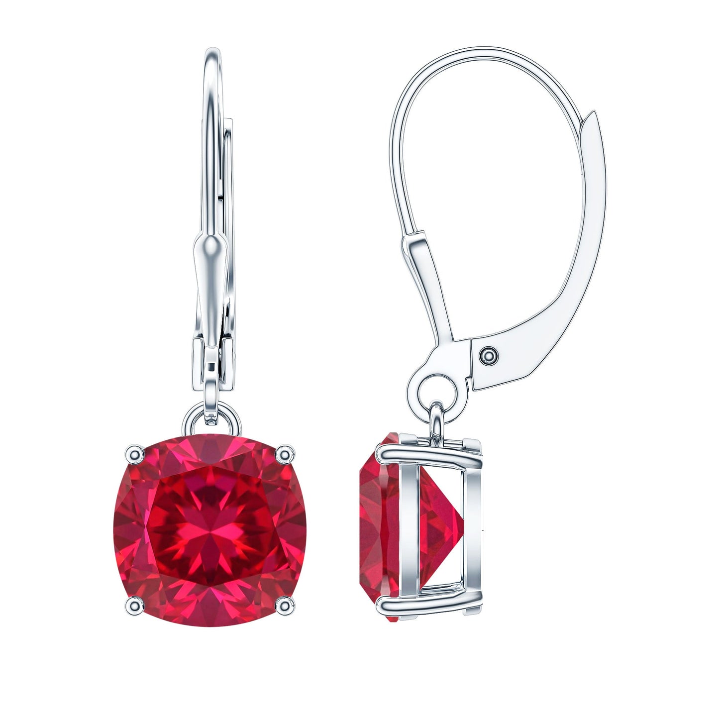 Lab Created Ruby Drop Earrings For Women