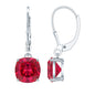 Lab Created Ruby Drop Earrings For Women
