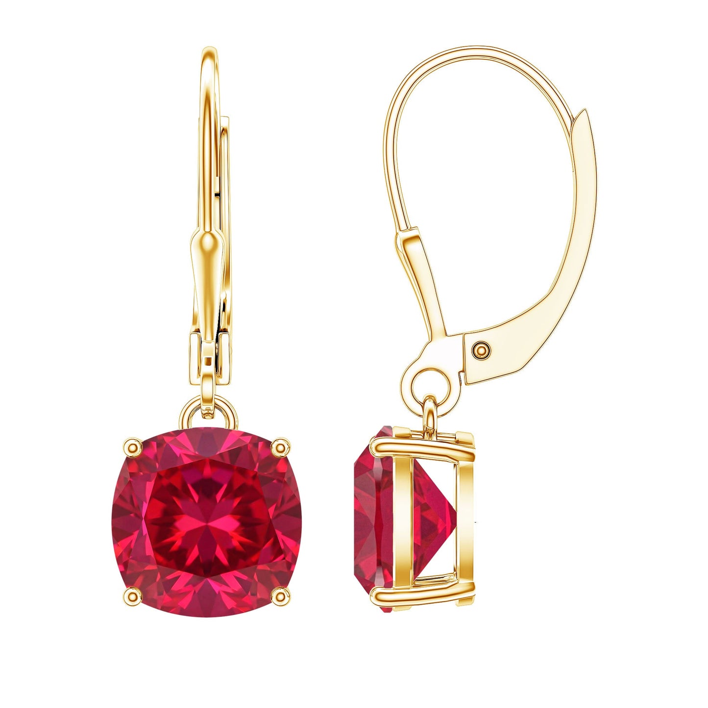 Lab Created Ruby Drop Earrings For Women