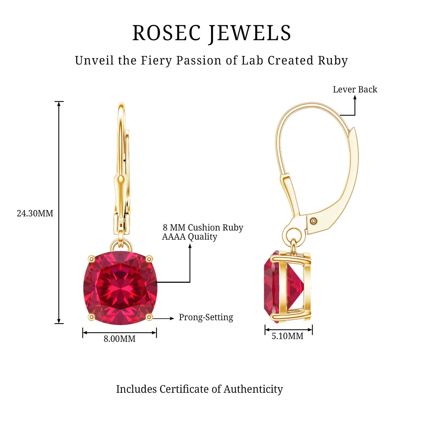 Lab Created Ruby Drop Earrings For Women