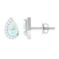 1.4 CT Ethiopian Opal Teardrop Stud Earrings with Diamond
