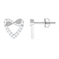 Round Diamond Infinity Heart Stud Earrings
