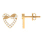 Round Diamond Infinity Heart Stud Earrings